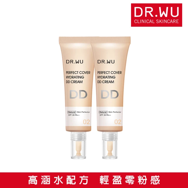 【DR.WU 達爾膚】超完美保濕DD霜 自然色 SPF28 40ML(2入)