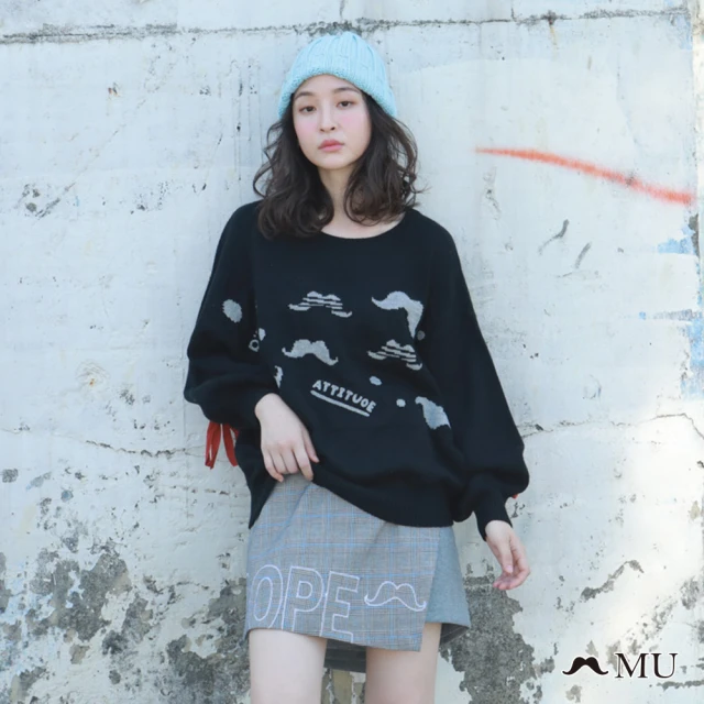 【maru.a】MU 英文刺繡俐落短裙(共二色)