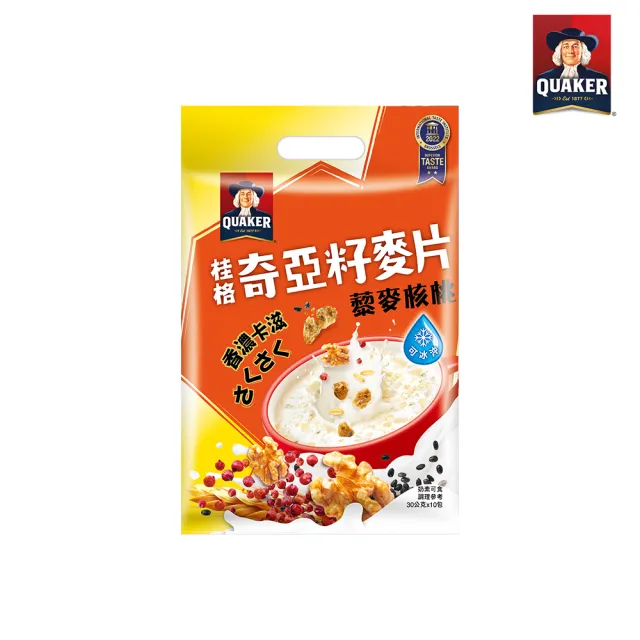 Quaker 桂格 奇亞籽麥片 藜麥核桃30g 10包 袋 營養早餐推薦 Momo購物網