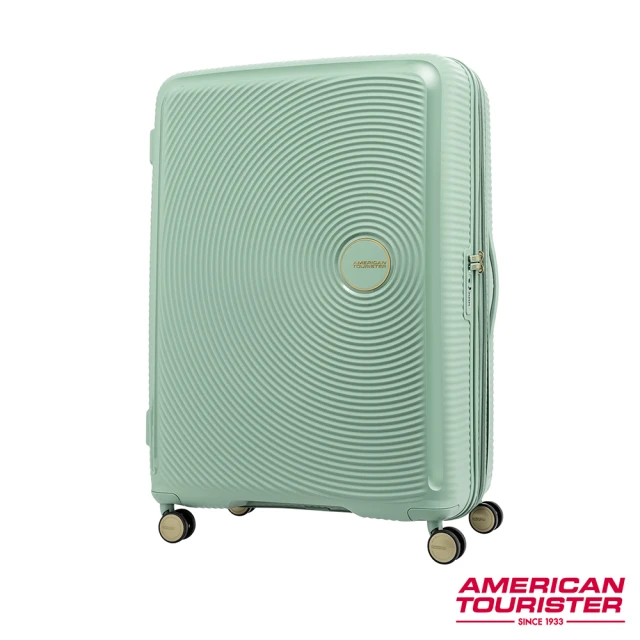 AMERICAN TOURISTER 美國旅行者【AMERICAN TOURISTER 美國旅行者】30吋Curio立體唱盤防盜拉鍊硬殼可擴充TSA行李箱(綠金)