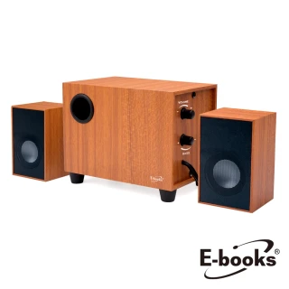 【E-books】D27 重低音2.1聲道木質多媒體喇叭