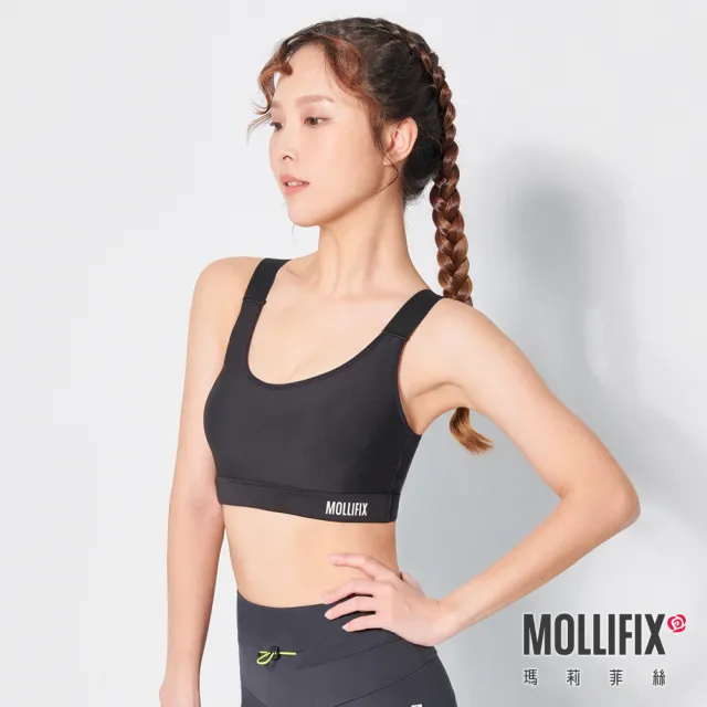 Mollifix 瑪莉菲絲 水陸兩用速乾防曬運動內衣 黑 Momo購物網