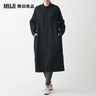 【MUJI 無印良品】男女適用/有機棉法蘭絨立領長版襯衫(共5色)