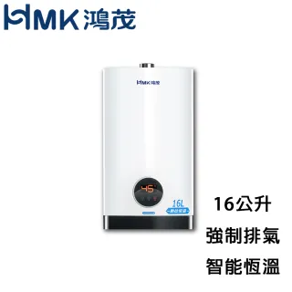 【HMK 鴻茂】16L屋內智能恆溫強制排氣熱水器H-1601(北北基基本安裝)