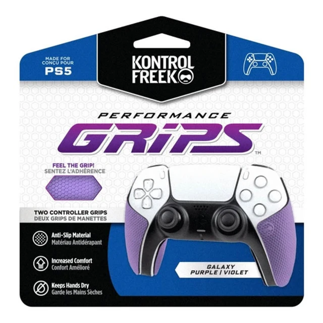 【KontrolFreek】副廠 PS5 DualSense 控制器專用握把保護套 Purple Original Grips 紫(PUR-4777-PS5)