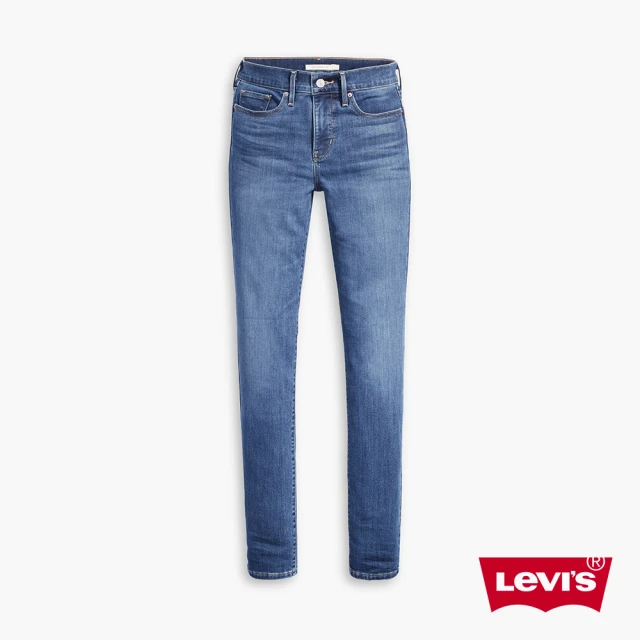 LEVIS【LEVIS】女款 312中腰縮腹修身窄管牛仔長褲 / 中藍刷白 / 彈性布料-熱銷單品