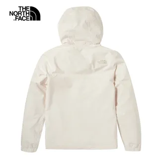 【The North Face】北面女款白色防水透氣連帽衝鋒衣｜5AZZN3N