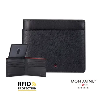 【MONDAINE 瑞士國鐵】蘇黎世系列 RFID防盜ID視窗8卡短夾(十字紋)