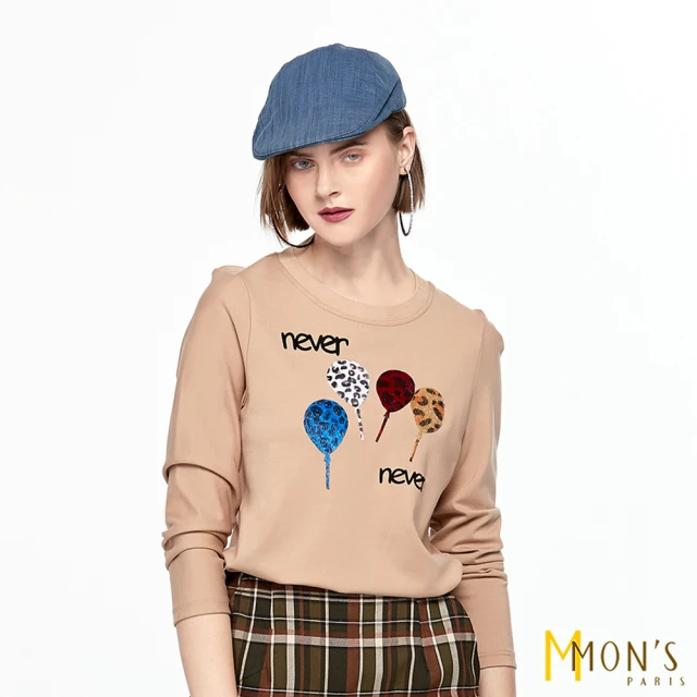 【MON’S】舒適棉質氣球造型長袖上衣