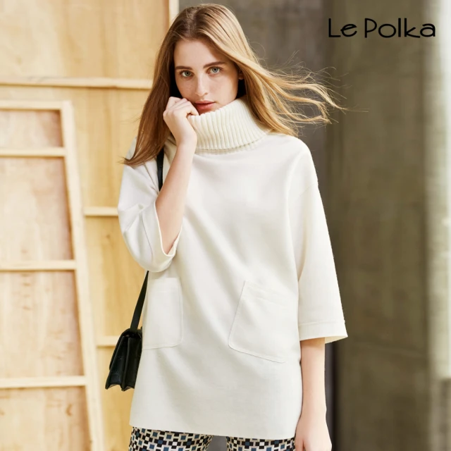 【Le Polka】高級感毛呢長版上衣-女
