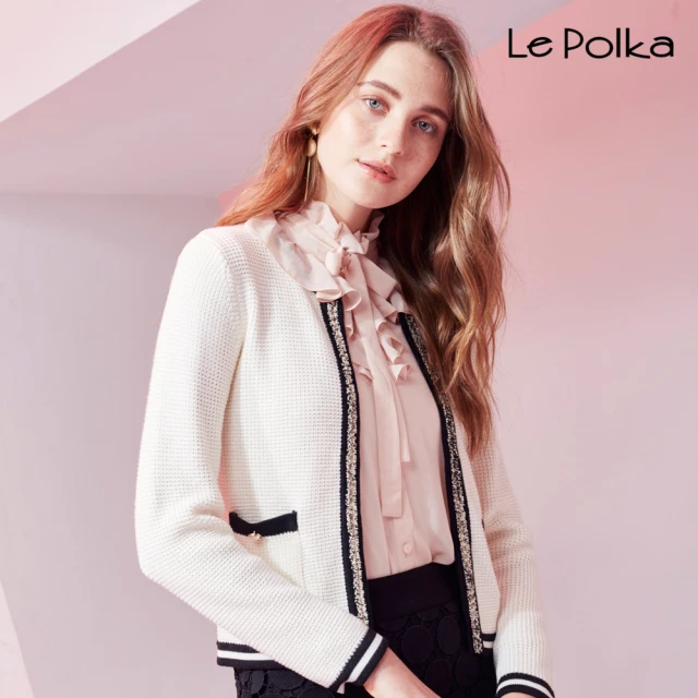 【Le Polka】粉嫩貴族風雪紡上衣-女