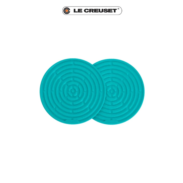 【Le Creuset】耐熱矽膠迷你隔熱墊2入(加勒比海藍)