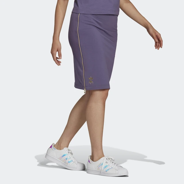 adidas 愛迪達【adidas 愛迪達】短裙 女 運動 緊身 半身裙 三葉草 國際尺寸 MIDI SKIRT 紫 HG6670