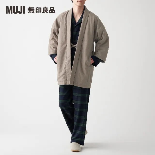 Muji 無印良品 男有機棉法蘭絨日式棉襖外套 共2色 Momo購物網