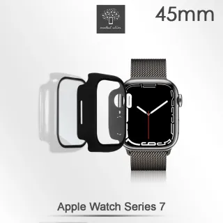 【Metal-Slim】Apple Watch Series 7 45mm(鋼化玻璃+PC 雙料全包覆防摔保護殼)