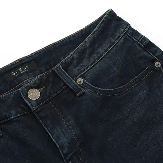 【GUESS】男裝-水洗刷色刷毛直筒牛仔褲-藍(KK4D9119DBL)