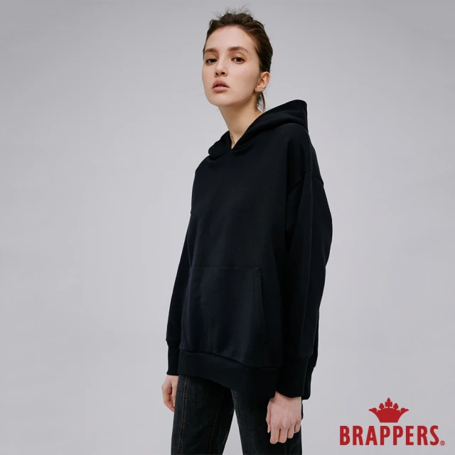 【BRAPPERS】女款 側開衩連帽造型上衣(黑)