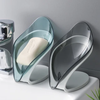 【KOTI 日安生活】透明樹葉型瀝水肥皂盒(廚房浴室收納 菜瓜布瀝水架 香皂盤盒 肥皂架)