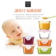 【Glasslock】寶寶副食品強化玻璃保鮮盒/分裝盒(方形210ml四入+矽膠匙)