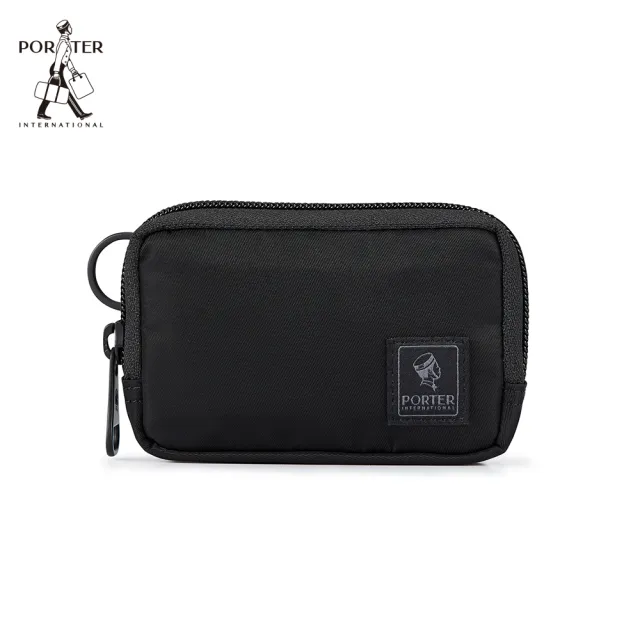 【PORTER INTERNATIONAL】HIP實用拉鍊零錢包(黑)