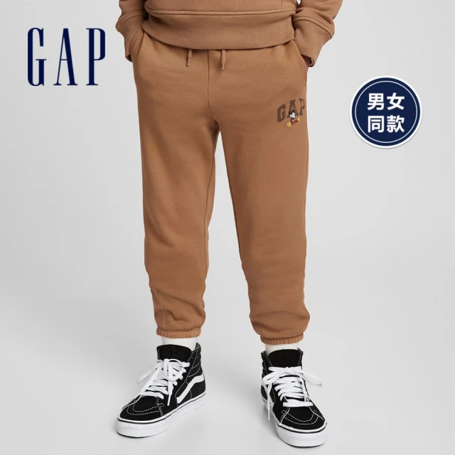 GAP【GAP】童裝 Gap x Disney 迪士尼系列刷毛休閒褲 男女同款(778352-棕色)