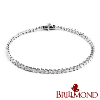 【BRILLMOND JEWELRY】情繫一生2克拉天然真鑽手鍊(2克拉 18K白金台)