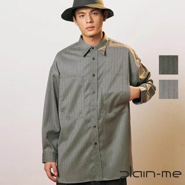 【plain-me】條紋BIG SHIRT(共兩色)