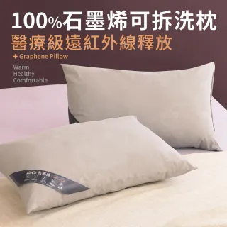 【LooCa】100%石墨烯遠紅外線可拆洗枕 保命枕 醒腦枕(1入-速)