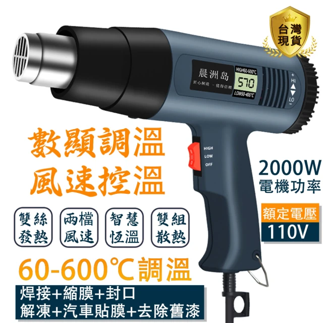 二段式熱風槍贈四種風嘴(可調溫熱風槍/工業熱風槍/熱風機)