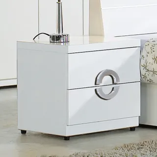 【AT HOME】現代簡約白色二抽收納櫃/床頭櫃(凱倫)