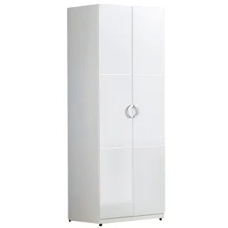 【AT HOME】現代簡約2.3尺白色雙吊收納衣櫃/衣櫥(凱倫)