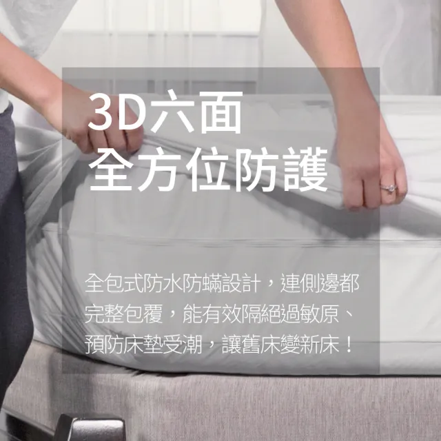 【美國寢之堡】全包式透氣保潔墊/全密封床墊套(雙人5x6.2