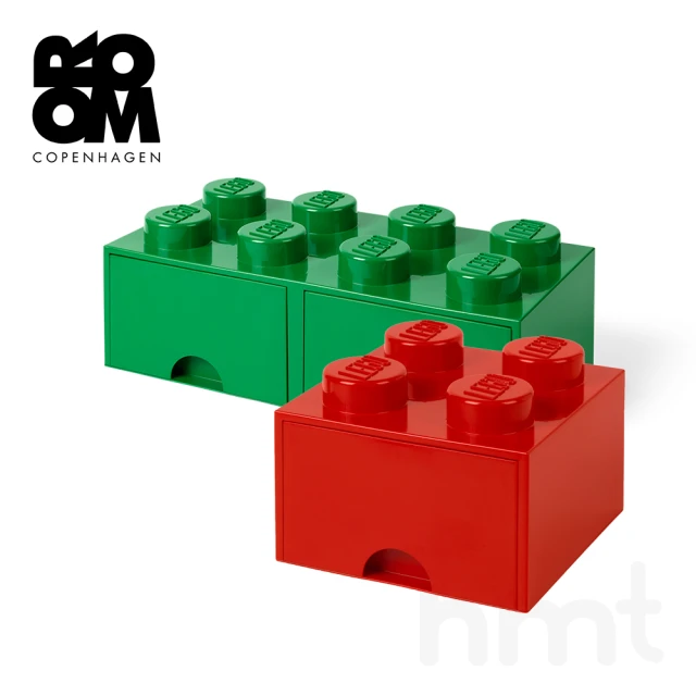 【LEGO 樂高】LEGO Storage Brick 4+8樂高積木經典方塊四紐八紐屜盒聖誕組合(聖誕禮物樂高收納盒)