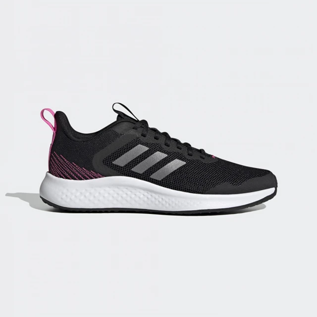 【adidas 愛迪達】運動鞋 女鞋 慢跑鞋 緩震 FLUIDSTREET 黑 H04605