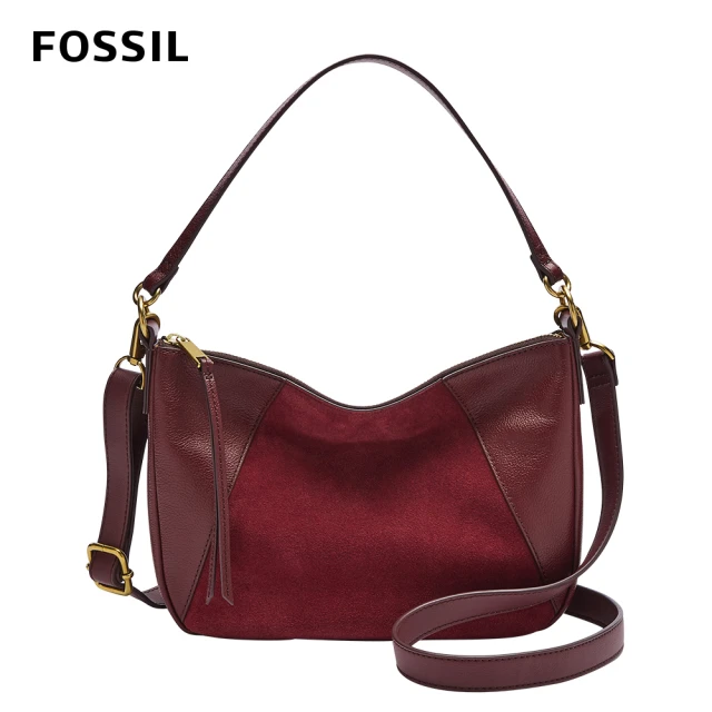 FOSSIL【FOSSIL】Skylar 真皮手提側背兩用包-酒紅色 SHB2865609