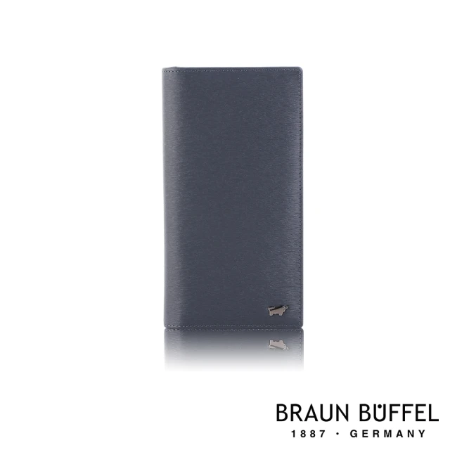 【BRAUN BUFFEL 德國小金牛】台灣總代理 波索 14卡拉鍊零錢袋長夾-藍色(BF386-631-NY)