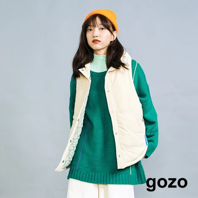 gozo【gozo】★年度MOMO獨家限定款★冰淇淋色內裡鋪棉背心(兩色)