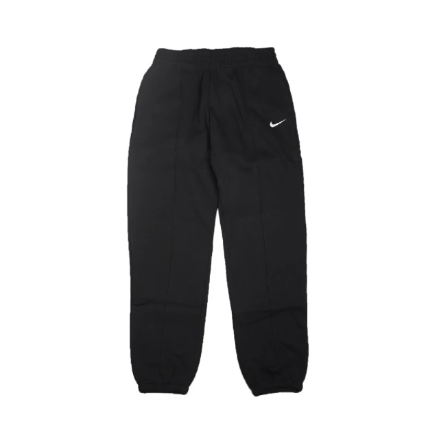 【NIKE 耐吉】長褲 Essential Fleece Pants 女款 NSW 刷毛 寬鬆 鬆緊帶 縮口褲 黑 白(BV4090-010)