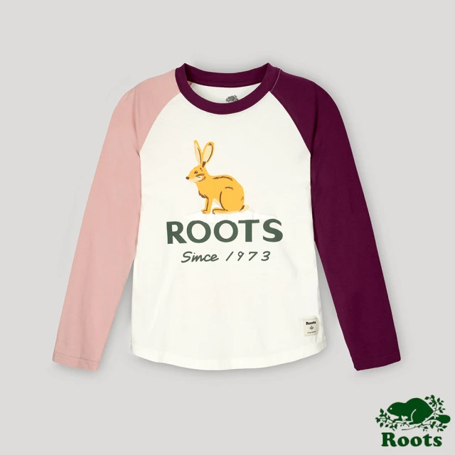 Roots【Roots】Roots 大男童- 荒野景緻系列 動物元素長袖T恤(白色)