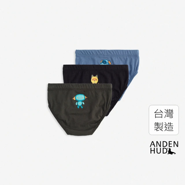 【Anden Hud】男童三入組_機器寵物．內包緊帶三角內褲(機器人/貓/狗)