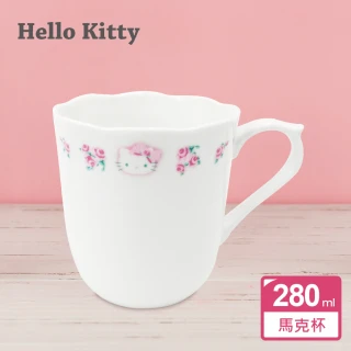 【SANRIO 三麗鷗】凱蒂貓優雅玫瑰骨瓷馬克杯(280cc)