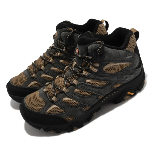 【MERRELL】戶外鞋 Moab 3 Mid GTX 防水 男鞋 支撐 避震 耐磨 黃金大底 中筒 灰 棕(ML036251)