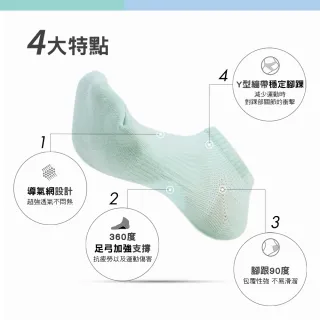 【MarCella 瑪榭】MIT-輕護足弓透氣運動襪-素面款(短襪/機能襪/服貼舒適)
