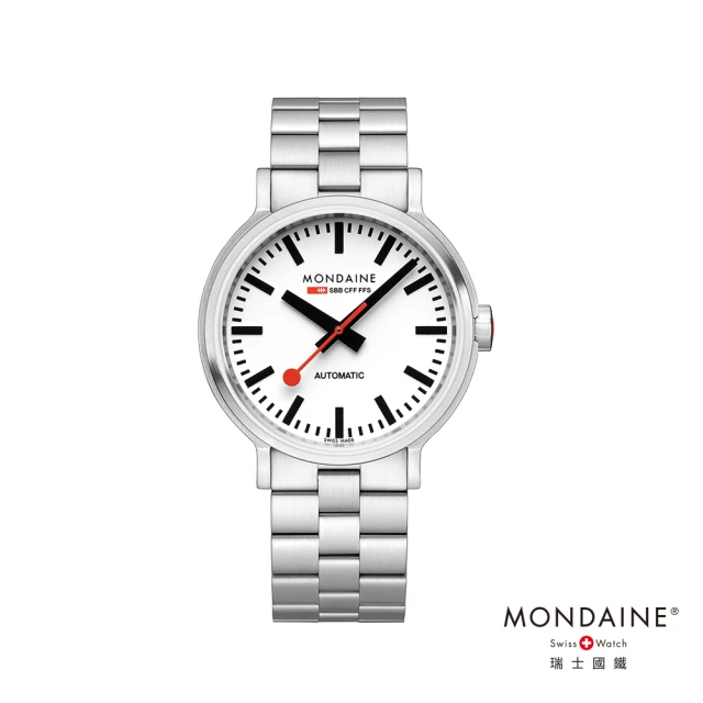 【MONDAINE 瑞士國鐵】Original Automatic 自動上鍊機械錶(41mm搭鍊帶4161BSJ)