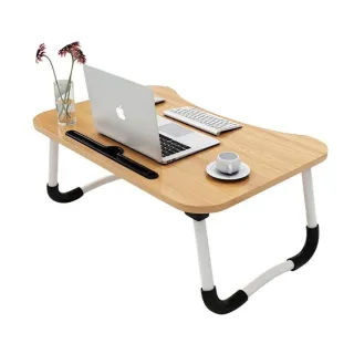 【Ashley House】簡約攜帶式床上電腦桌/摺疊桌/和式桌(附 I Pad 卡槽設計/杯架)