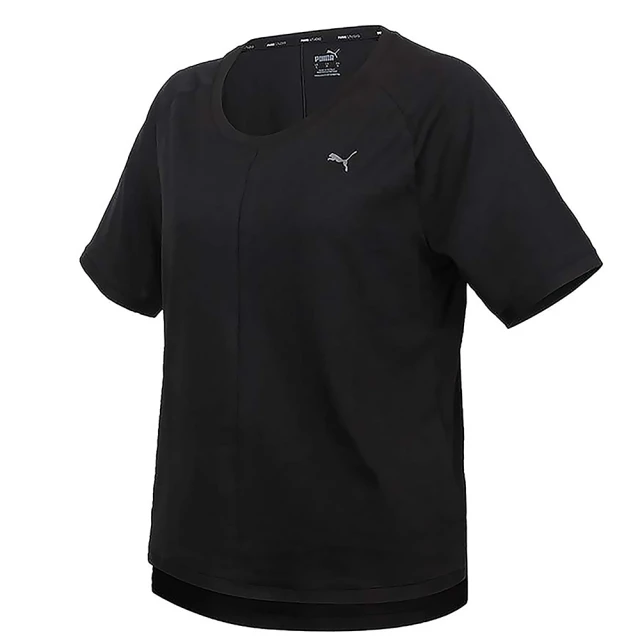 PUMA【PUMA】PUMA 瑜珈系列Studio寬鬆短袖T恤 短袖上衣 女款 黑色(52109301)