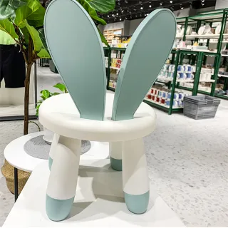 【魔法腳印】超值2入-萌兔兔安全兒童椅玩具椅/椅凳(3色可選)