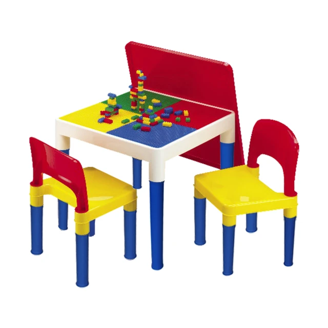 【孩子國】方形積木桌椅組(送網袋及100顆小積木哦!!)