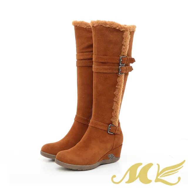 【MK】簡單時髦俐落膝下靴雪地長靴-棕色(長靴)