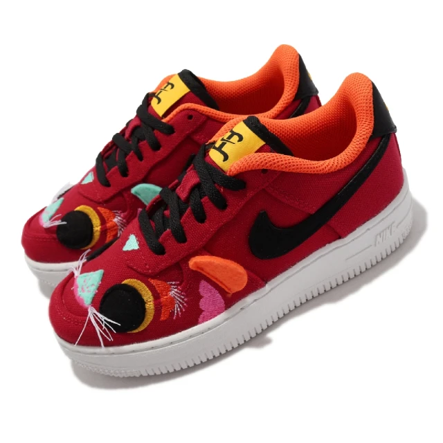 【NIKE 耐吉】休閒鞋 Force 1 LV8 PS 運動 童鞋 經典款 中國新年 舞獅 帆布 中童 紅 白(DQ5071-601)